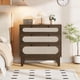 thumbnail image 2 of Yeshouse Mesita de Noche de Ratán con Cajones, Mueble Decorativo Moderno de Granja, Paneles Estrechos de Madera Veteada, 2 of 7