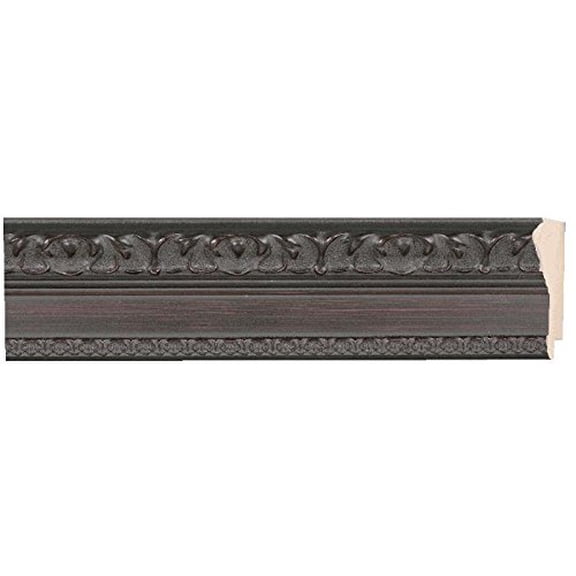 Picture Frame Moulding (Wood) 18Ft Bundle - Ornate Mahogany Finish - 2.5" Width - 3/8" Rabbet Depth