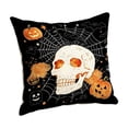thumbnail image 2 of Halloween Throw Pillow Covers 18x18 Inch, Rustic Linen Decorative Square Pillowcases, Farmhouse Holiday Cushion Covers for Couch Sofa Living Room Bedroom Outdoor Home Decor, 2 of 5