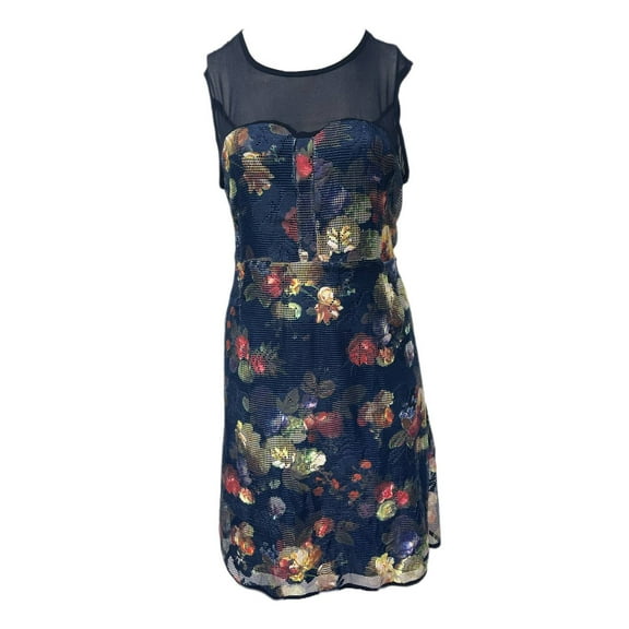 Standards & Practices Women's Plus Mesh Dress, Navyfloral, 20