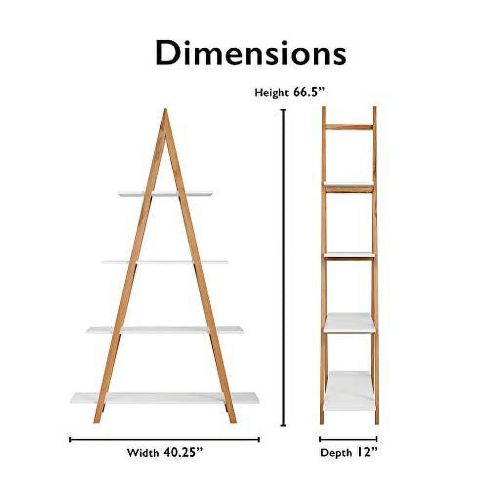 Universal Expert Abacus A-Frame Ladder Bookshelf, Oak and White