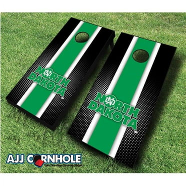 AJJCornhole 110-NorthDakotaStriped North Dakota Fighting Hawks Striped Theme Cornhole Set with Bags - 8 x 24 x 48 in.