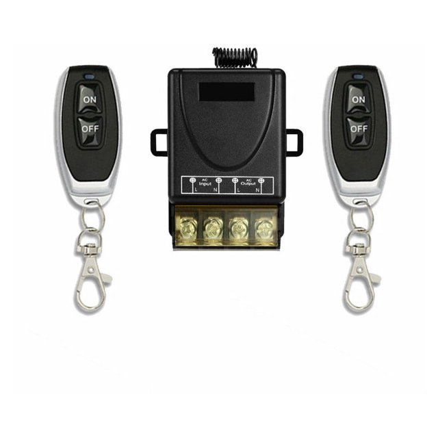 Interruptor de relé inalámbrico, interruptor de RF inalámbrico de relé de 220 V de 328 pies 40 A para electrodomésticos, bombas, luces de techo y equipos (interruptor remoto negro),GU.B/good