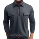 thumbnail image 1 of pstuiky Camisas de invierno de manga larga para hombre, Camiseta informal de manga larga con botones y bolsillos dobles para hombre top de hombre xxxl, 1 of 6