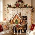 thumbnail image 3 of Clearance! Christmas Wind Chime Gingerbread House Hanging Decoration with Crystal Pendants Bells for Holiday Indoor Outdoor Porch Garden Yard Home Party Xmas Seasonal Decor Ornament, 3 of 6