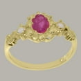 thumbnail image 3 of LBG British Made 10k Yellow Gold Natural Ruby & Opal Womens Trilogy Ring - 33 size options - Size 11.25, 3 of 8