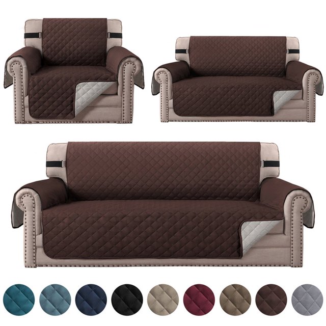 CHOK Couverture de Canapé Antidérapant Réversible Matelassé Housse de Canapé Imperméable Résistant à la Déchirure Protecteur de Meubles pour les Enfants Animaux de Compagnie 3 Tailles et 9 Couleurs