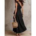 thumbnail image 2 of Womens Black One Shoulder Sleeveless Ruffle Long Maxi Dress for Vacation, 2 of 7