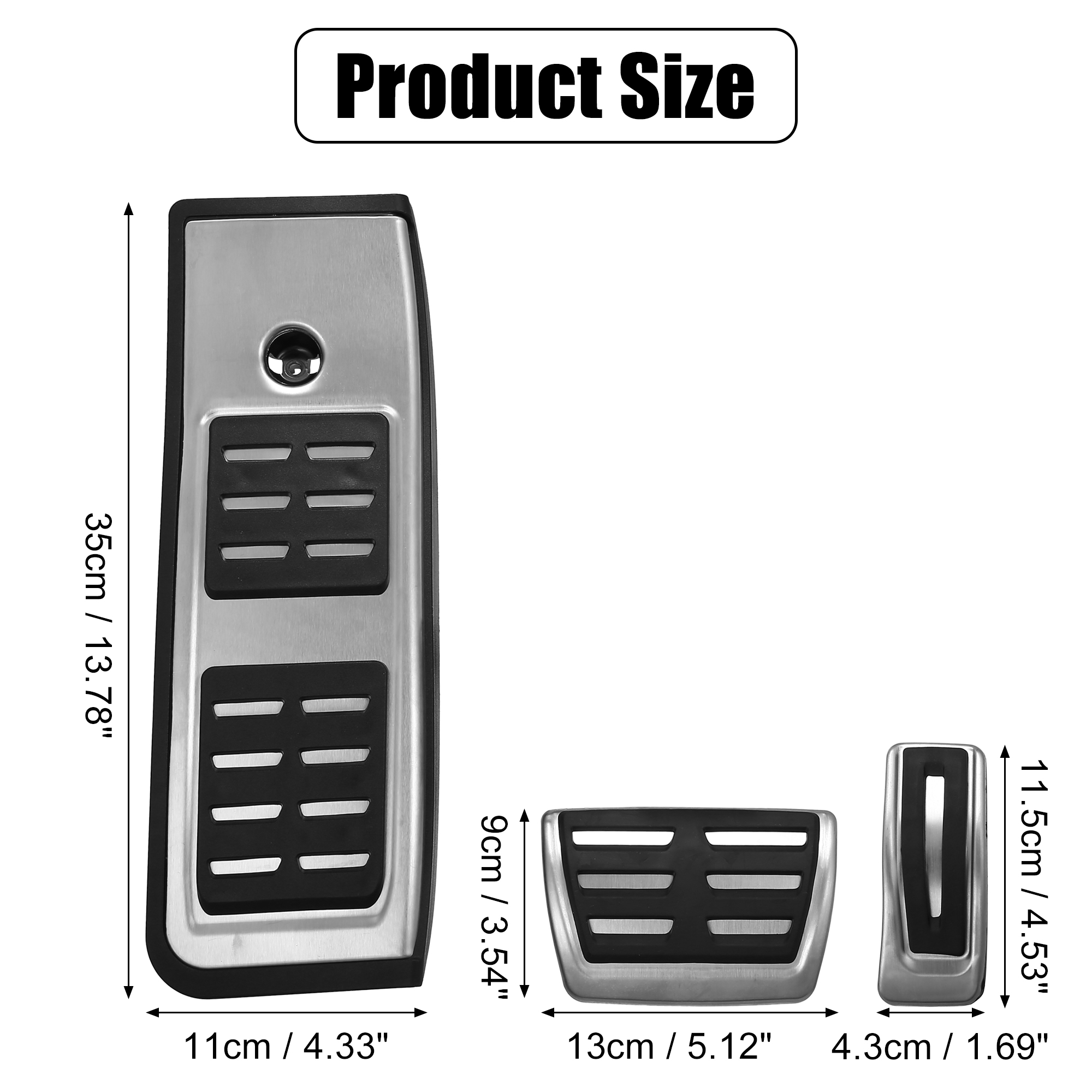 Unique Bargains 3pcs Foot Pedal Brake Gas Pedal Pad Covers for Audi A4 A5 2017-2021