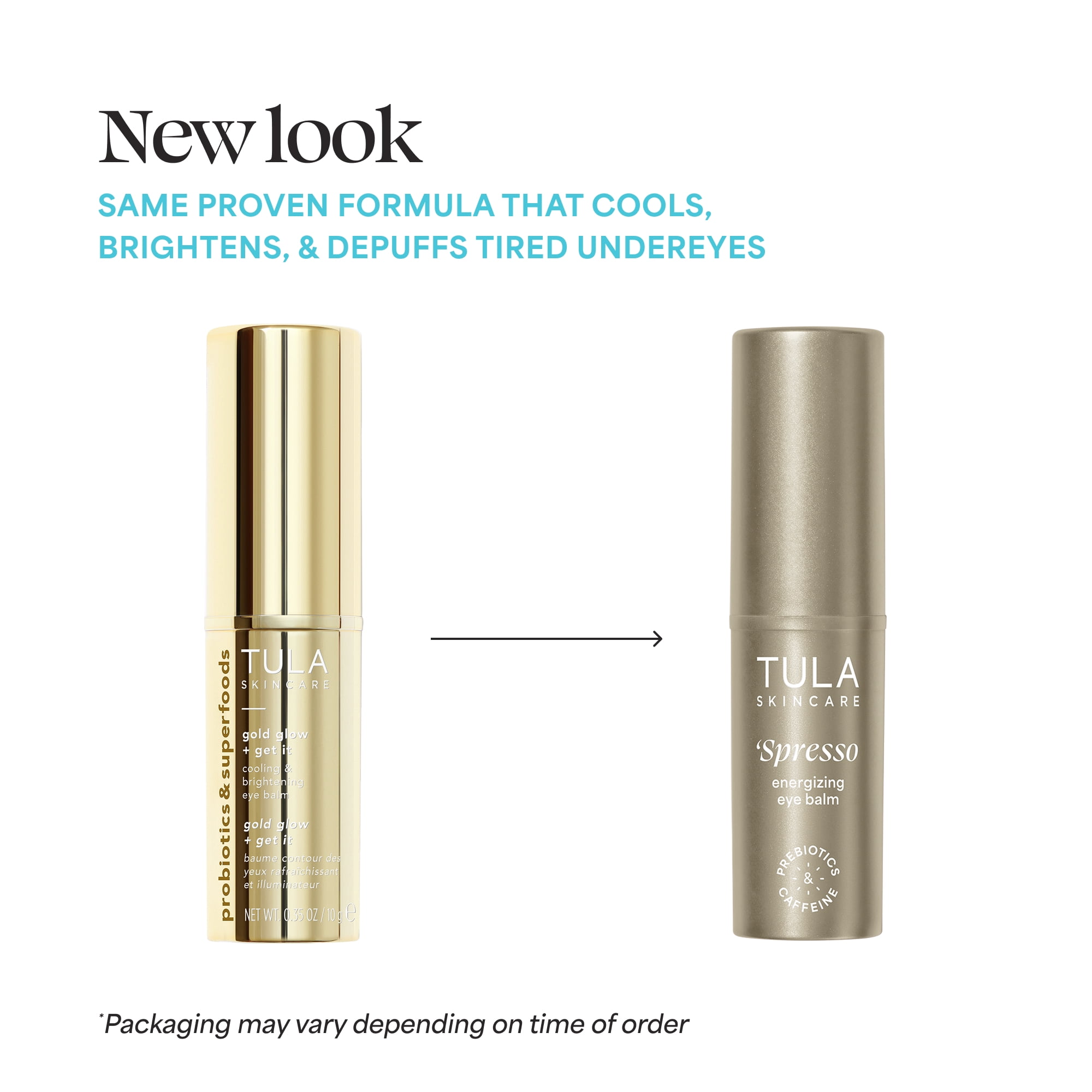 TULA Skin Care Gold Glow + Get It Cooling & Brightening Eye Balm, 0.35 oz