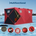 thumbnail image 4 of Lumiparty Pop Up Ice Fishing Tent with 49Ft LED Light Strip, Windproof Portable Hub Design, Fits 5-7 People, Red & Black, 4 of 8
