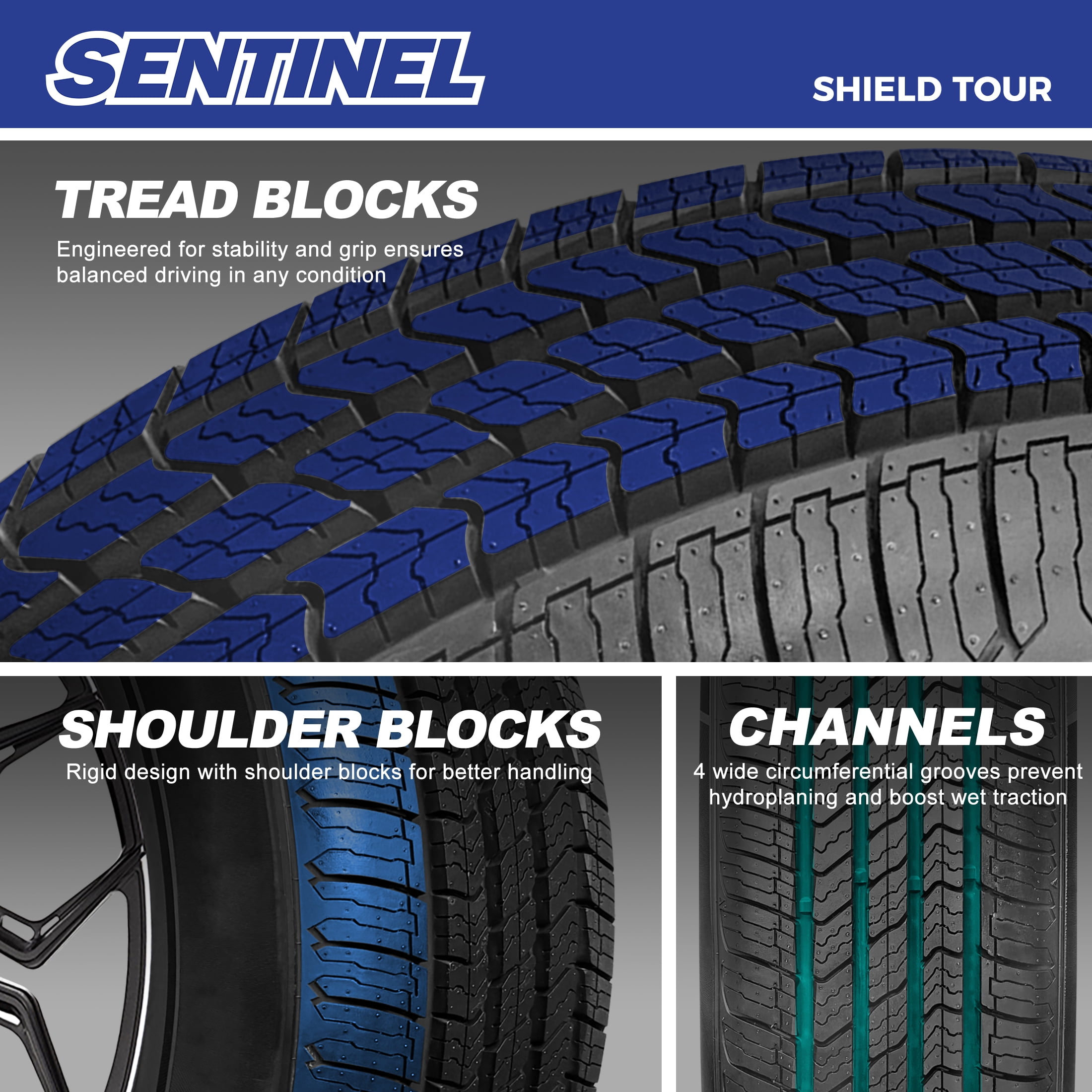 Sentinel SHIELD All Season TOUR 195/60R15 88H Passenger Car Tire 195/60R/15 (Tire Only, Wheels Not Included)