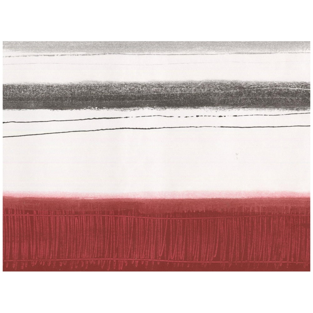 Prepasted Wall Border Abstract Modern Art Blood Red Black White