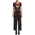 thumbnail image 2 of Women Christmas Overalls Sleeveless Velvet Wide Leg Romper Pants Santa One Piece Jumpsuit Novelty Holiday Costume, 2 of 5