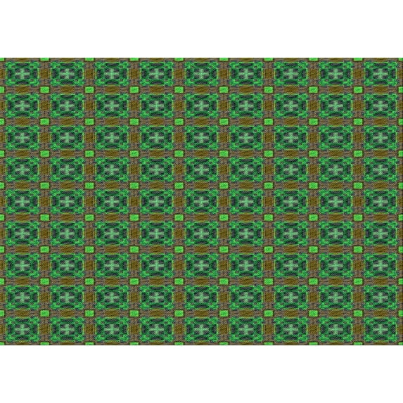 Ahgly Company Indoor Rectangle Patterned LimeGreen Area Rugs, 5' x 7'