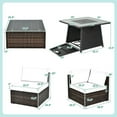 thumbnail image 2 of Spaco 7 Pieces Patio Furniture Set, 35 Inches 50000 BTU Propane Gas Fire Pit Table and Waterproof PVC Cover for Firpit, Turquoise, 2 of 10