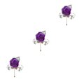 thumbnail image 3 of Youkk Tissu Chic et Élégant Broche Épingle Déclaration de Mode avec Pièce Exquise Moderne Minimaliste Corsage Rouge Violet 3Set, 3 of 6