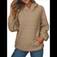 thumbnail image 1 of Sudadera con Capucha para Mujer, Sudadera de Larga, Holgada y con Bolsillos. Caqui M, 1 of 6