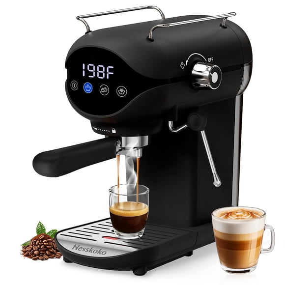 Cafetera Espresso Semiautomática Nesskoko 20 Bar Negra