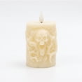 thumbnail image 2 of Steadline Decorative Light,Resin Skull Flameless LED Lamp,Simulated Flickering Light Effect,Spooky Ambient Lighting For Indoor Halloween Events And Themed Table Layouts(Beige), 2 of 7