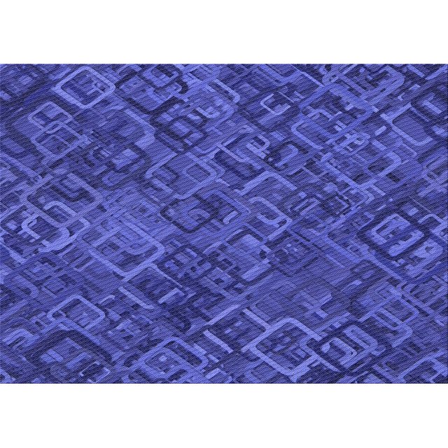 Ahgly Company Tapis Rectangulaire d'Intérieur Lavable en Machine Bleu Cobalt Transitionnel, 2 Pieds x 3 Pieds