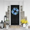 thumbnail image 3 of Hapeisy Blue Summer Door Flower Wreath 17.7 Inch Handmade Vintage Artificial Flowers Garland Front Door Wreath Beautiful Silk Hydrangea, 3 of 10