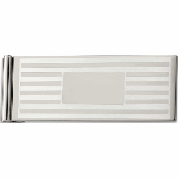 Stainless Steel Brushed And Polished Money Clip (47 X 19) Made In China -Jewelry By Sweet Pea