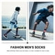 thumbnail image 5 of 2 pares de calcetines de algodón con diseño de rayas de la bandera estadounidense, calcetines de moda para hombre, 5 of 6