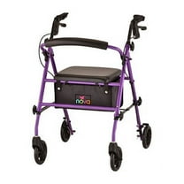 Rollator Nova Journey Steel Frame Rolling Walker Weight Capacity 275 lbs (Purple)