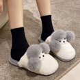 thumbnail image 2 of Vedolay Slippers for Women Cute Plush Slippers House Non-Slip Indoor Warm Shoes Grey,41, 2 of 5