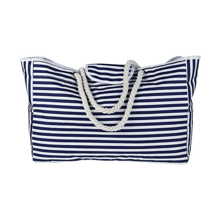 ODOMY Beach Bags Large Capacity Waterproof Beach Tote Bag with 4 Pockets Breathable Printed Beach Handbag for Pool Party Gym Picnic Travel