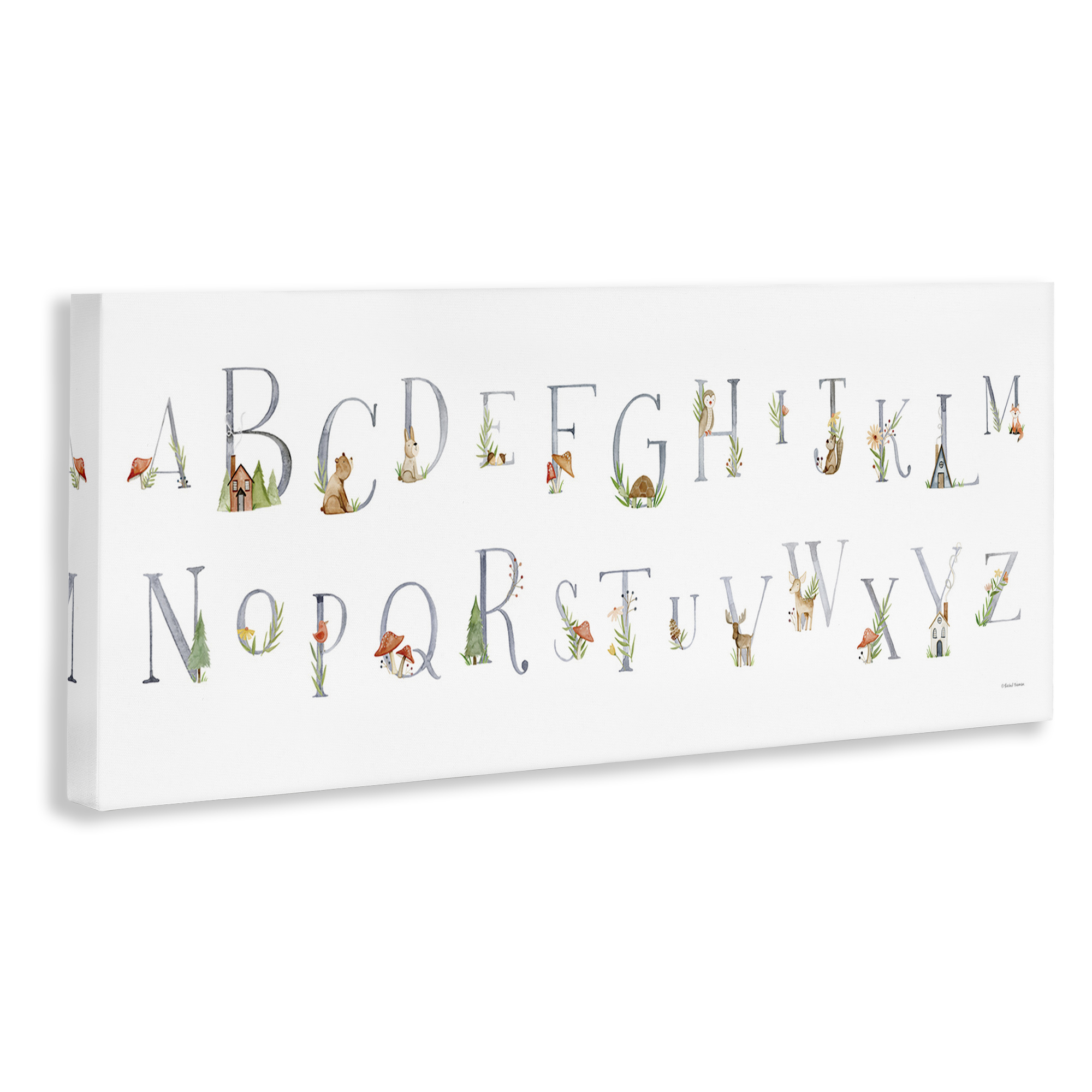 Stupell Industries Country Cottage Alphabet Town & City Painting Gallery Wrapped Canvas Art Print Wall Art, 48 x 20
