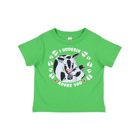 

Inktastic Cows I Udderly Adore You Gift Toddler Boy or Toddler Girl T-Shirt