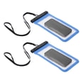 thumbnail image 1 of Unique Bargains 2 Pcs Mobile Waterproof Bag Blue Universal Waterproof Case Compatible for Phone 5.51"x10.43", 1 of 6