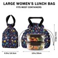 thumbnail image 5 of Astronaut and Flag Blue Pattern Drawstring Insulated Lunch Bag for Women, Stain-Resistant Large Lunch Tote with Multi-Pockets for Work Office, 5 of 6