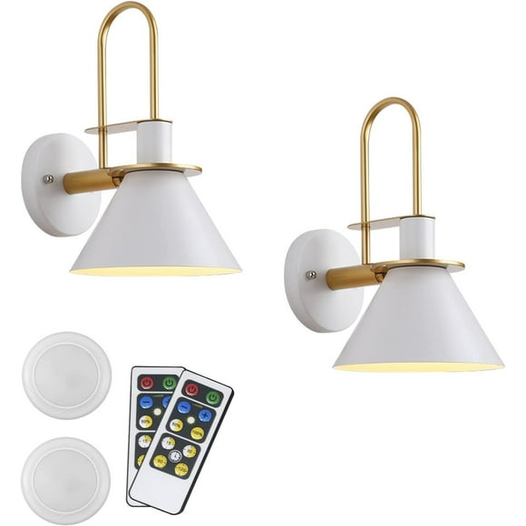FSLIVING Retro Industry 2-Pack Battery Run Cordless LED Wall Sconce