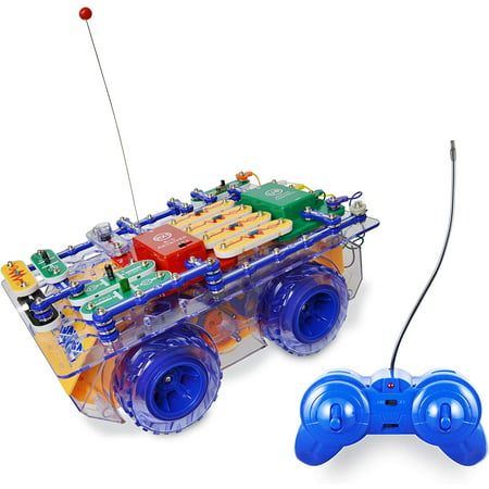 Snap Circuits R/C Snap Rover Electronics Exploration Kit | 23 Fun STEM Projects | 4-Color Project Manual | 30+ Snap Modules | Unlimited