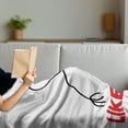 thumbnail image 3 of Meme Soft Flannel Fleece Throw Blanket, Funny Simple Stickman with Cool Expression and Like a Boss Typography, Cozy Plush for Indoor and Outdoor Use, 50" x 60", Black Vermilion, by Ambesonne, 3 of 5