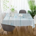 thumbnail image 6 of Summer Wooden Blue Rectangle Tablecloth, Dust Proof Anti Wrinkle Wipeable Table Cloth Tabletop for of Dinner Kitchen Wedding Holiday Party 54"x72" Home Decor, 6 of 7