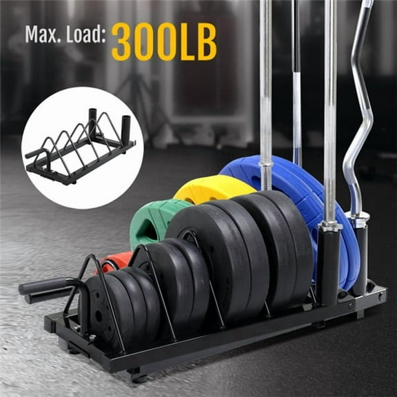 Horizontal Bumper Plate Rack Strength Fitness Rack Plate Holder Standard Plate