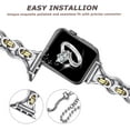 thumbnail image 3 of ELEHOLD Double Circle Bead Chain Stainless Steel Chain Jewelry Metal Strap Replacement Band Compatible for Apple iWatch Series SE/9/8/7/6/5/4/3/2/1 Ultra1/2 49/45/44/42mm,Sliver-Gold, 3 of 7