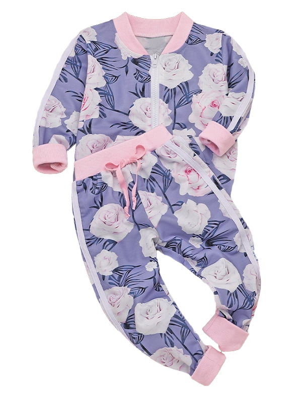 Toddler Kids Baby Girls Clothes Floral Jacket Coat Pants Outfits Sets Tracksuit