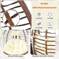 thumbnail image 4 of Foldable Rattan Egg Hammock Chair with Stand - Indoor/Outdoor Swing Chair with Iron Frame, Cushion & Headrest,Brown+Beige, 4 of 18