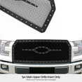 thumbnail image 3 of APS Compatible with Ford F-150 2015-2017 Without Front Camera Main Upper Stainless Steel Black Mesh Rivet Studs Front Grill Grille Insert FL6310K, 3 of 3