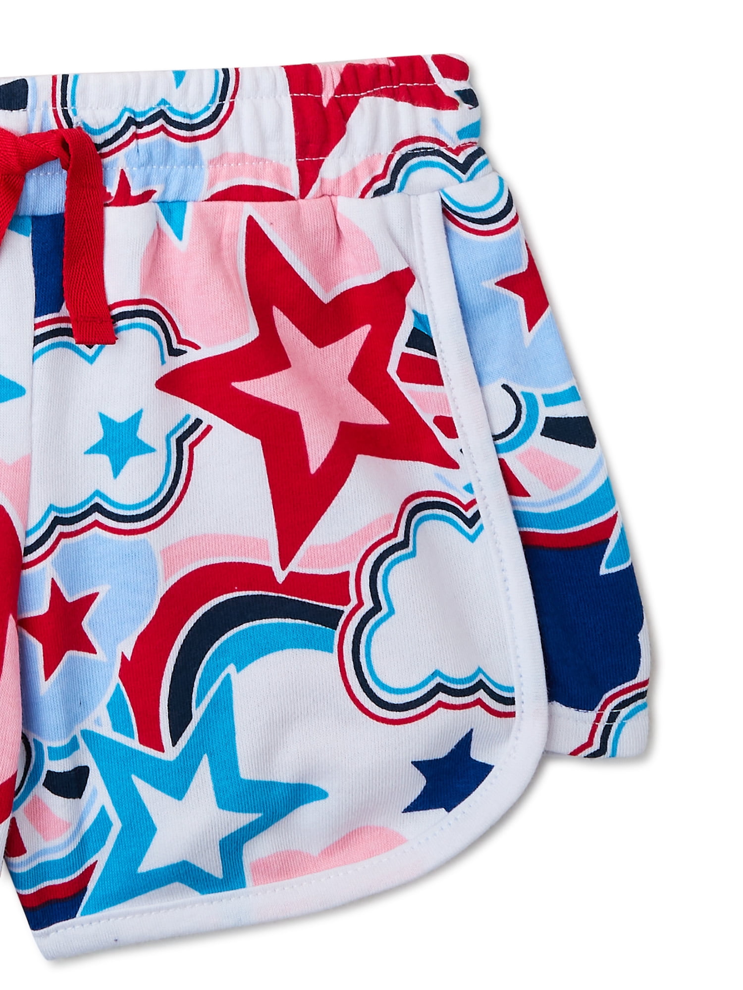 Girls’ Americana Star Print Tank Top and Shorts, 2-Piece Outfit Set, Sizes 4-18