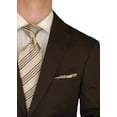 thumbnail image 2 of DTI BB Signature Italian Men's Suit Stretch Modern Fit Ticket Pocket Jacket Pant Brown, 2 of 5