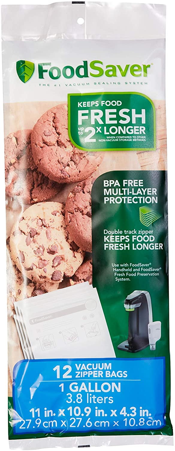 FoodSaver 1Gallon Vacuum Zipper Bags, 12 Count, Multi