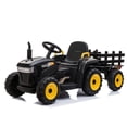 thumbnail image 1 of TOBBI 12V Kids Ride On Tractor with Trailer Electric Battery Powered Ride on Toy W/ LED Lights,Black, 1 of 10