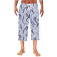 thumbnail image 2 of Handshe Men's Home Sleep Pants with Printed Straight Cut Elastic Waistband and Pockets Casual Lounge Wear, 2 of 7