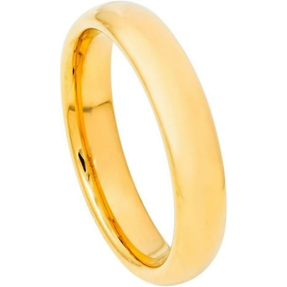 Ring for Men and Women Gifts With Thought Ring Yellow Gold IP Plated High Polished Domed Classic Style – 4mm Wedding Band Ring Ideal Rings for Couples